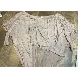 Topia Top Womens 1X Brown Blouse